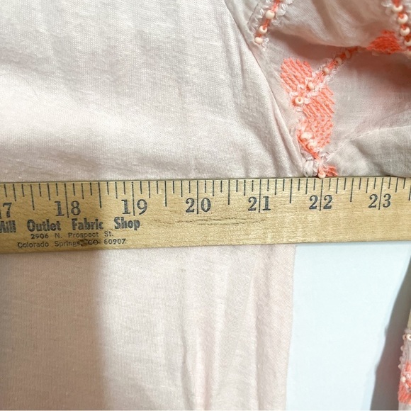 Free People Womens Dress Mini Size XS Pink Embroidered Flowy Tunic Boho - Picture 7 of 8